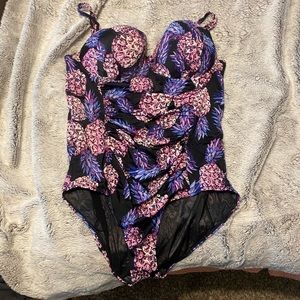 Torrid Pineapple Print One Piece Swim Suit